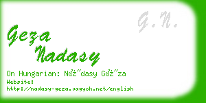 geza nadasy business card